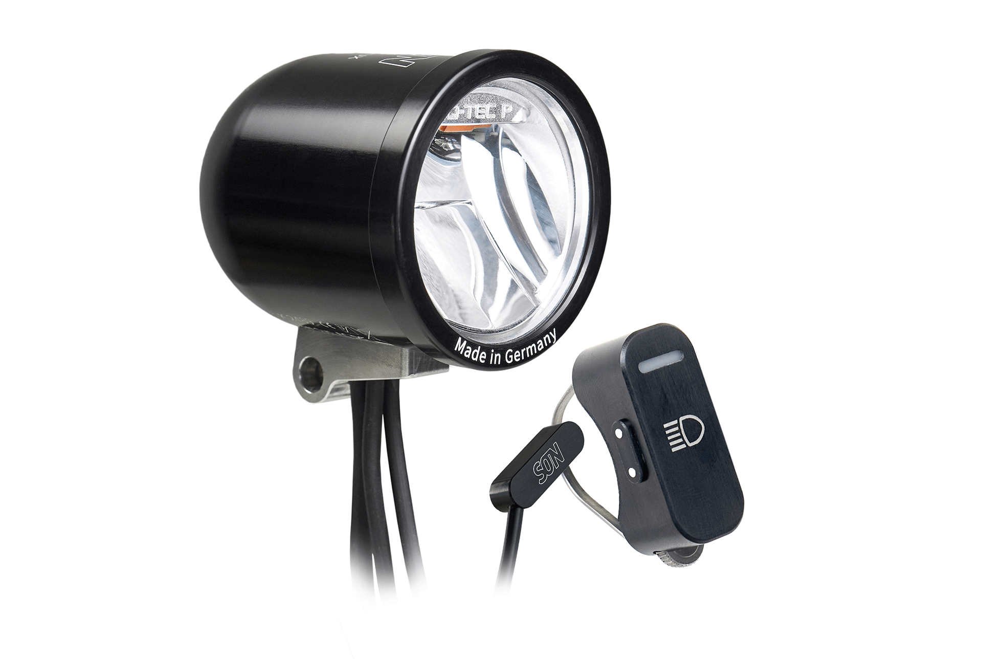 Scheinwerfer SON Ladelux mit Fernlicht & USB-Ladefunktion